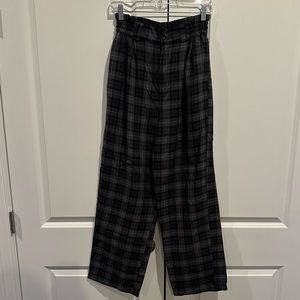 Urban Outfitters Plaid Paper-Bag Trousers